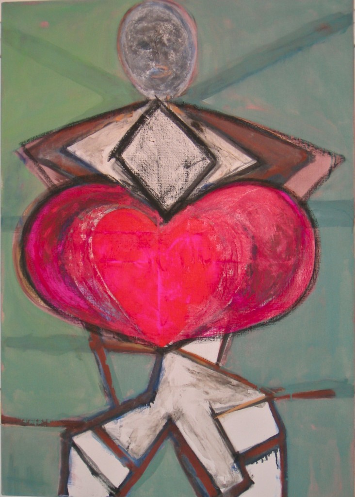 “Mr & Mrs/Mrs & Mr Heart” art, Basil King, March 2012
